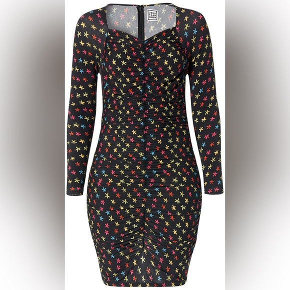 NWT Jonathan Cohen Stars Ruched Mini Dress - Size Medium - Picture 1 of 7